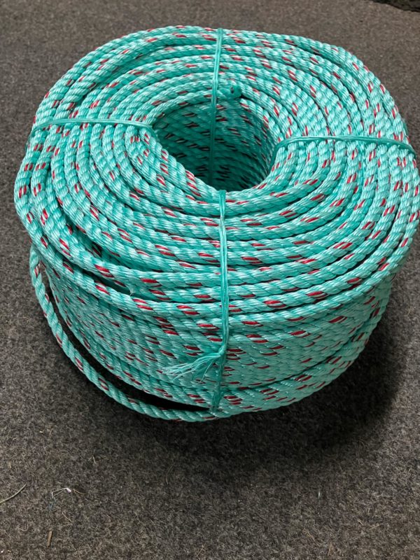 POLYCLAS 3 STRAND GREEN LEADED ROPE