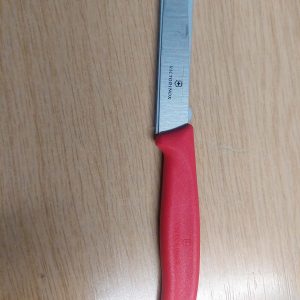 Red Victorinox straight blade Knife (8cm blade)