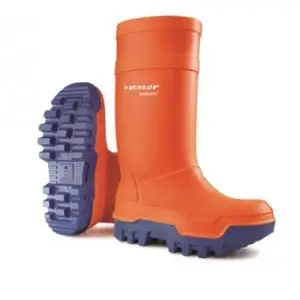 Orange Dunlop Safety Wellington Boots