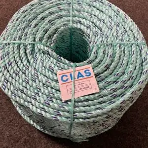 POLYCLAS 3 STRAND GREEN LEADED ROPE